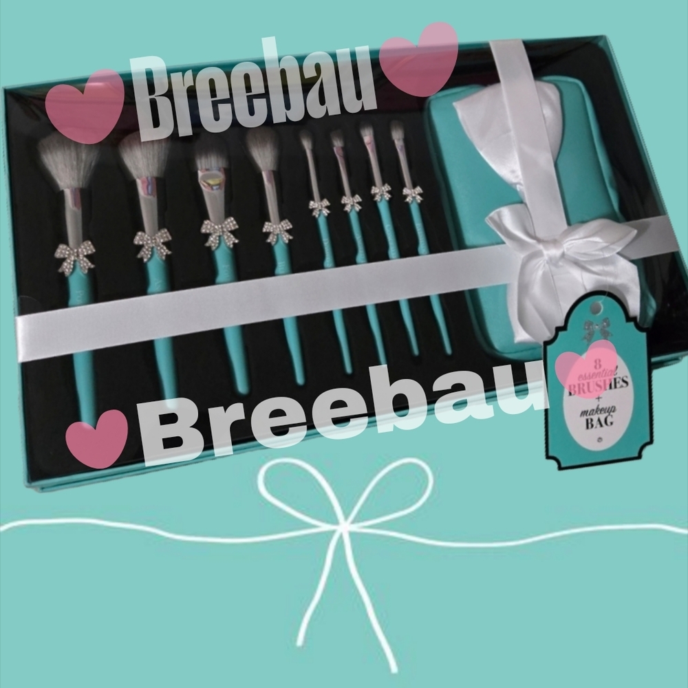 🎁🩵 Tiffany Makeup Brush Set with Case / Bag / Pouch 🩵🎁
